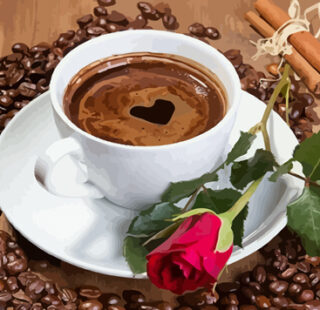 MKAZ038 Набор алмазный «Чашка кофе с розой»