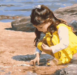 KAZ048 Раскраска по номерам «Девочка на пляже»