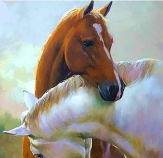 MKAZ555 Набор алмазный «Лошадь целуются»