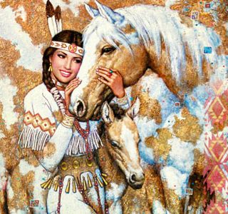 MKAZ623 Набор алмазный «Девушка и конь»