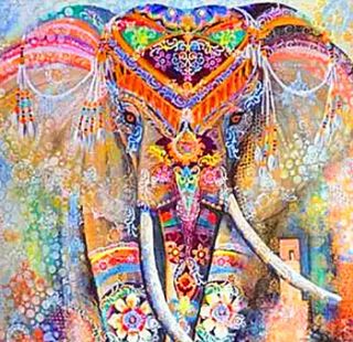 KAZ602 Раскраска по номерам «Мандала Слон»