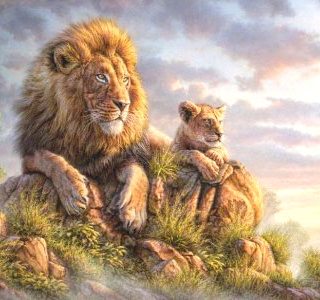MKAZ775 Набор алмазный «Король — лев и сын»