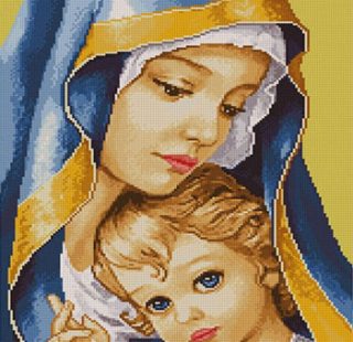 MKAZ872 Набор алмазный икона«Дева Мария с младенцем»