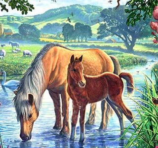MKAZ888 Набор алмазный «Лошадь с жеребенком»
