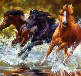 MKAZ922 Набор алмазный «Бегущие лошади»